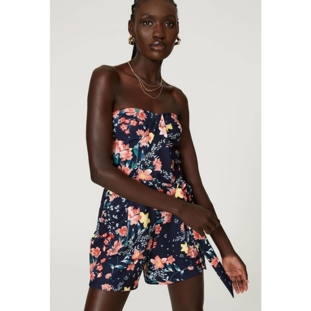 GREAT JONES Floral Strapless Romper Size Small